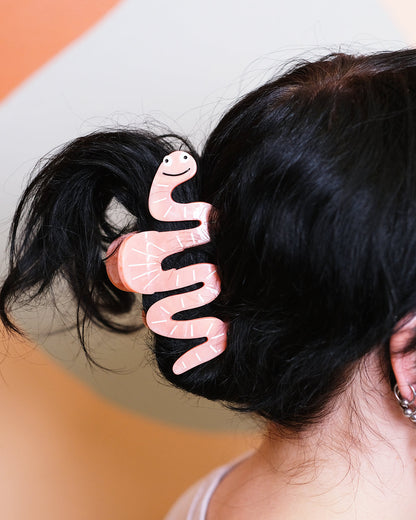Wormy Critter Hair Claw Clip